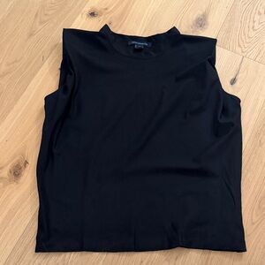 French Connection Black Sleeveless Shoulder Pad Top